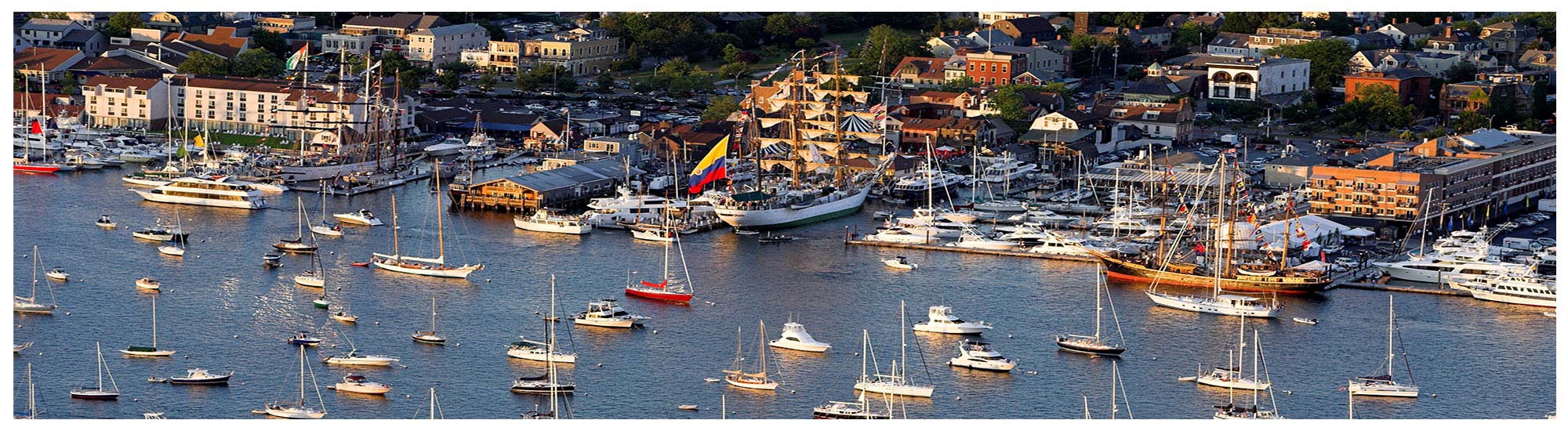 Sailboats and Yachts Fill the Harbor in Newport ri