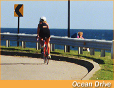 biking on ocean drive in newport ri