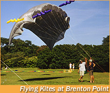flying kites at brenton point state park