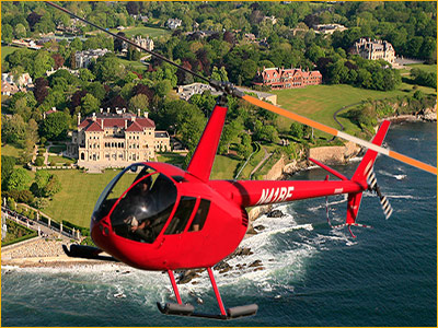 bird's eye view helicopter tours of newport, RI