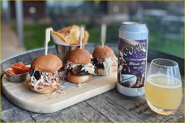 bbq sliders at taproot brewing company