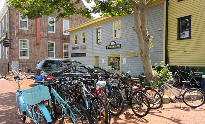 bikes are a great way to get around Newport's small streets and can be parked just about anywhere